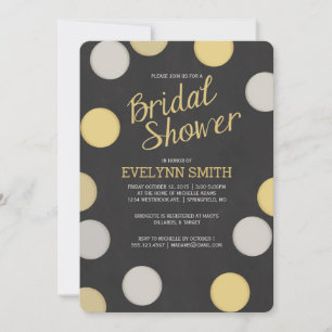 Brautdusche Einladung   Silver Gold Chalkboard