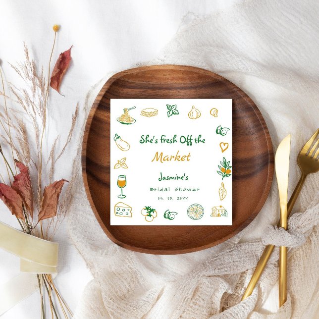 Brautdusche frisch vom Markt Serviette (Von Creator hochgeladen)