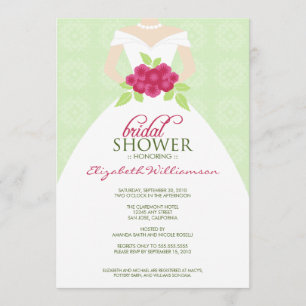 Brautdusche für Hochzeitskleid (Minze) Einladung