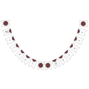 Brautdusche. Mandala in tiefrosa Wimpelkette
