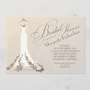 Brautdusche mit Hochzeitskleid Einladung