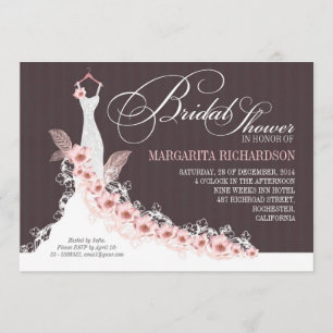 Brautdusche mit Hochzeitskleid Einladung
