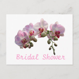 Brautdusche, rosa Orchideenblüten Einladungspostkarte