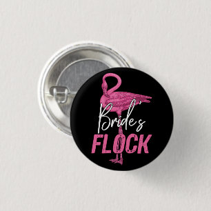 Brautflocke, Flamingo Brautjungfer Brautparty Button