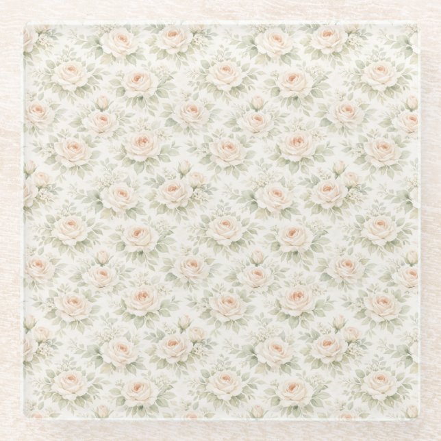 Brautflorales Muster Glasuntersetzer (Vorderseite)
