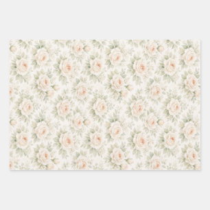 Brautfloralmuster Geschenkpapier Set