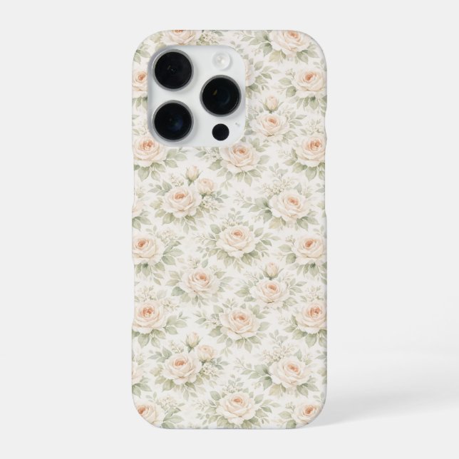 Brautfloralmuster iPhone 16 Pro Hülle (Rückseite)