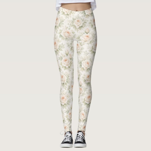 Brautfloralmuster Leggings (Vorderseite)