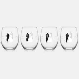 Brautgarten Hochzeit Stemless Wine Bride Weinglas Ohne Stiel