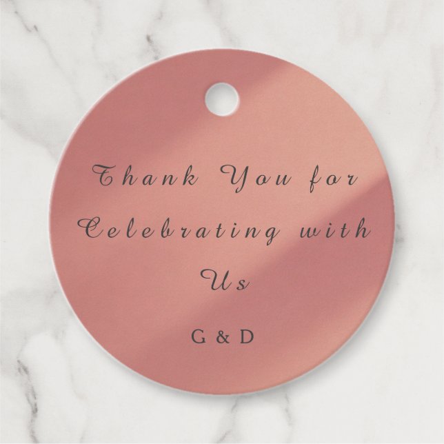 Brautgeschenk-Etikett in Rosé Geschenkanhänger (Vorderseite)