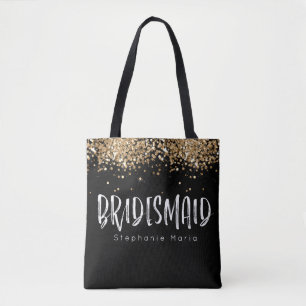 Brautgeschenk für Glitzer aus schwarzem Gold indiv Tasche