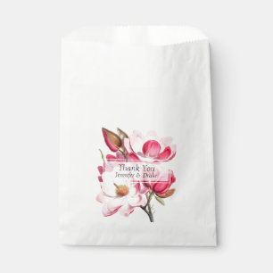 Brautgeschenktasche rosa Magnolien Geschenktütchen