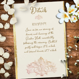 Brautgold Barock Vintage Eleganz Hochzeit Begleitkarte