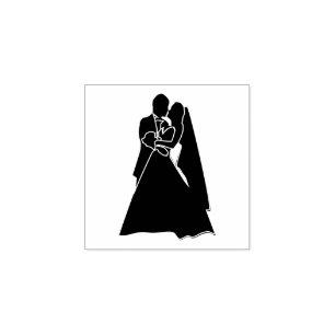 Brautgroom-Silhouette Hochzeit Gummistempel