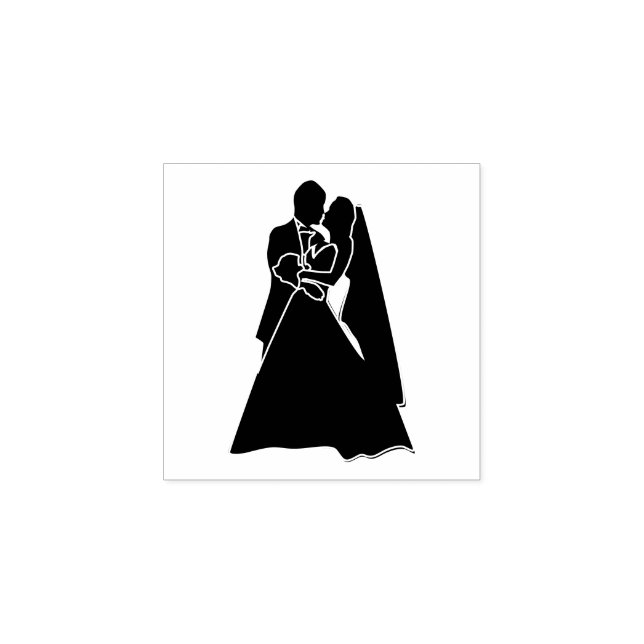Brautgroom-Silhouette Hochzeit Gummistempel (Prägung)