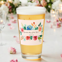 Brautgroßmutter Hochzeit Rosa Glas Tasse