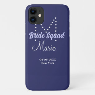 Brautgruppe Name Monogramm Brautjungfer lila weiß Case-Mate iPhone Hülle