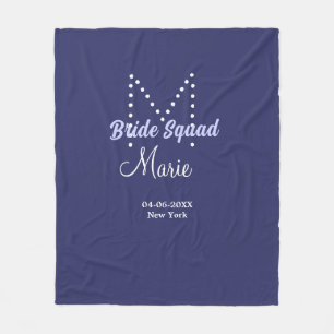 Brautgruppe Name Monogramm Brautjungfer lila weiß Fleecedecke