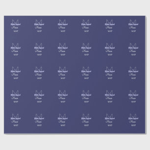 Brautgruppe Name Monogramm Brautjungfer lila weiß Geschenkpapier