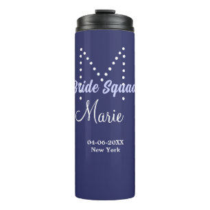 Brautgruppe Name Monogramm Brautjungfer lila wh Thermosbecher