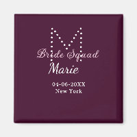 Brautgruppe Namen Monogramm Brautjungfer Mauve