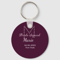 Brautgruppe Namen Monogramm Brautjungfer Mauve