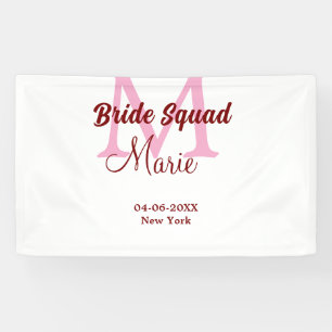 Brautgruppe Namen Monogramm Brautjungfer rosa Datu Banner