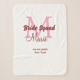 Brautgruppe Namen Monogramm Brautjungfer rosa Datu Sherpadecke