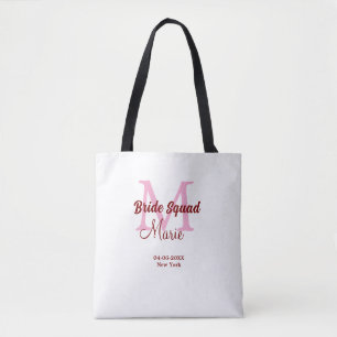 Brautgruppe Namen Monogramm Brautjungfer rosa Datu Tasche