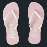 Brauthochzeitstag drehen Reinfälle um Flip Flops<br><div class="desc">Raum für Ihren Namen und Rolle. Die Farbe kann zum Anzug Ihren Farbentwurf geändert. Teil einer Sammlung.</div>