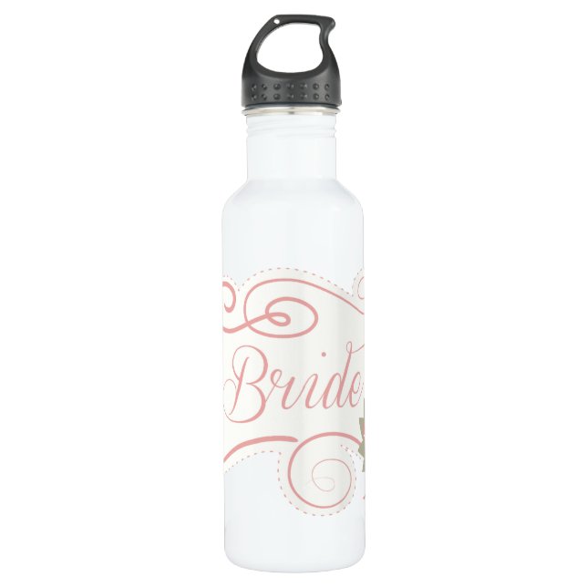 Brauthochzeitungen und Blume Edelstahlflasche (Vorderseite)