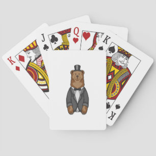 Bräutigam-Bär mit Jacke Spielkarten