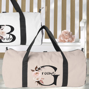 Bräutigam Boho Floral Letter Hochzeitsübernachtung Duffle Bag