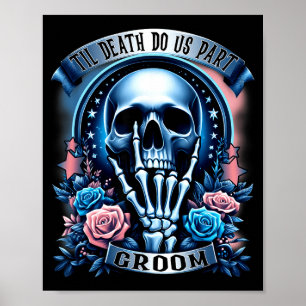 Bräutigam Braut Skelett gotische Halloween Verlobu Poster