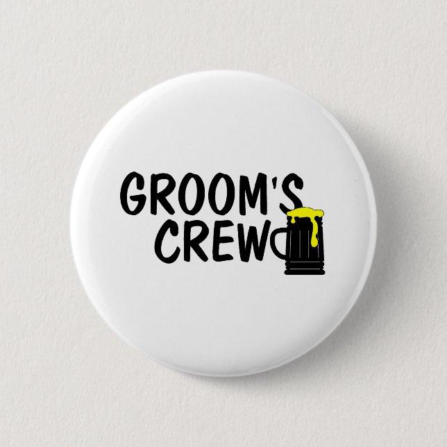 Bräutigam-Crew-Bier Button (Vorderseite)
