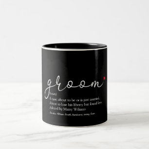 Bräutigam Definition, Junggesellenabschied, Hochze Zweifarbige Tasse