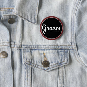 Bräutigam, der Retro Namensumbau für Wedding Par Button