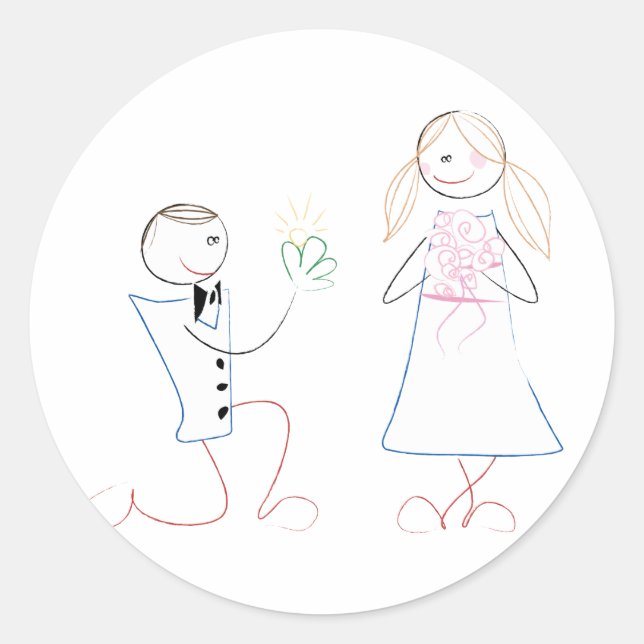 Bräutigam, die Braut zum Hochzeitsaufkleber vorsch Runder Aufkleber (Vorderseite)