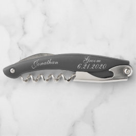 Bräutigam-elegante Hochzeits-Korkenzieher Kellnermesser