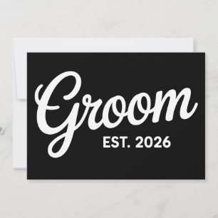 Bräutigam Est 2026 passende Hochzeitsvorbereitungs Einladung