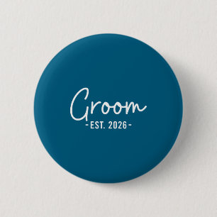Bräutigam est 2026 zukünftiger Ehemann Junggeselle Button