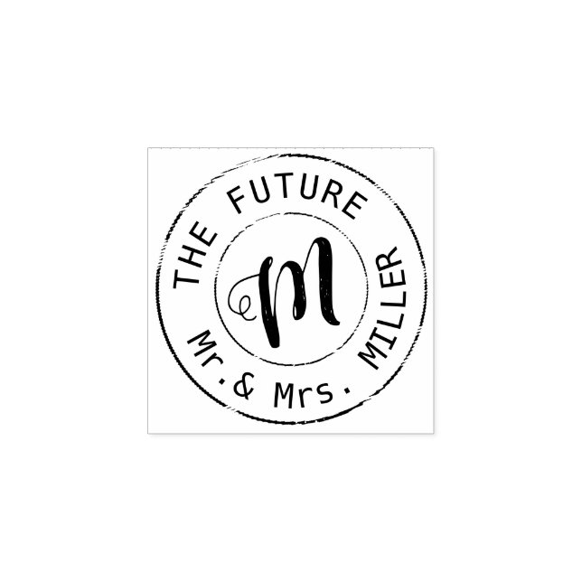Bräutigam Familienkreis Monogramm Gummistempel (Prägung)