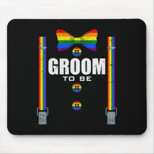 Bräutigam Gay LGBTQ Stolz Regenbogenflagge Hochzei Mousepad