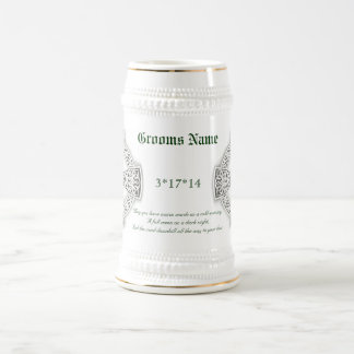 Bräutigam-irischer Segen-keltisches Kreuz Stein Bierglas