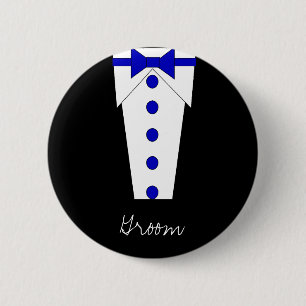 Bräutigam-Knopf (blau) Button