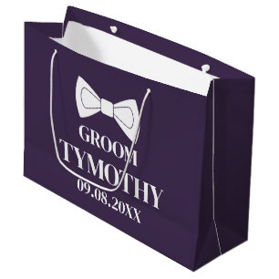 Bräutigam Lila Elegant Modern Geschenke Hochzeit Große Geschenktüte