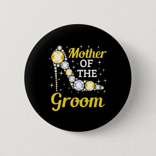 Bräutigam Mutter Hochzeit Brautparty Mutter des Br Button (Vorderseite)