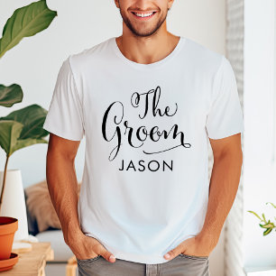 Bräutigam Schrift Kalligrafie Hochzeitsname T-Shirt