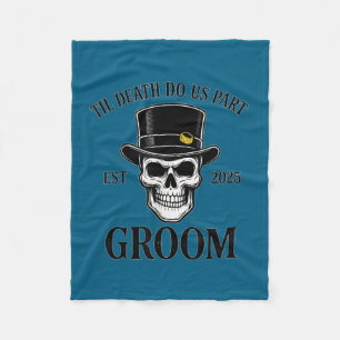 Bräutigam Skelett gotische Halloween-Hochzeit Fleecedecke