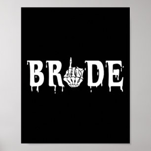 Bräutigam Skelett Hand Halloween Hochzeit Brautjun Poster